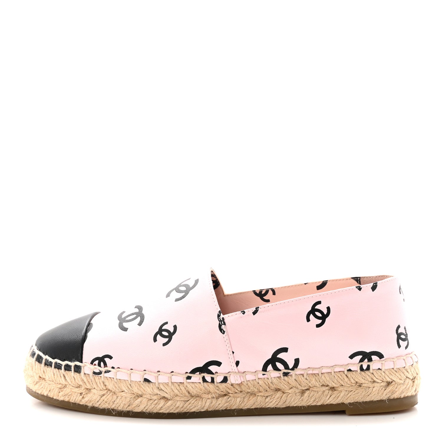 CHANEL エスパドリーユ　37 Chanel Lambskin Printed CC Espadrilles 37 Light Pink Black 1902296