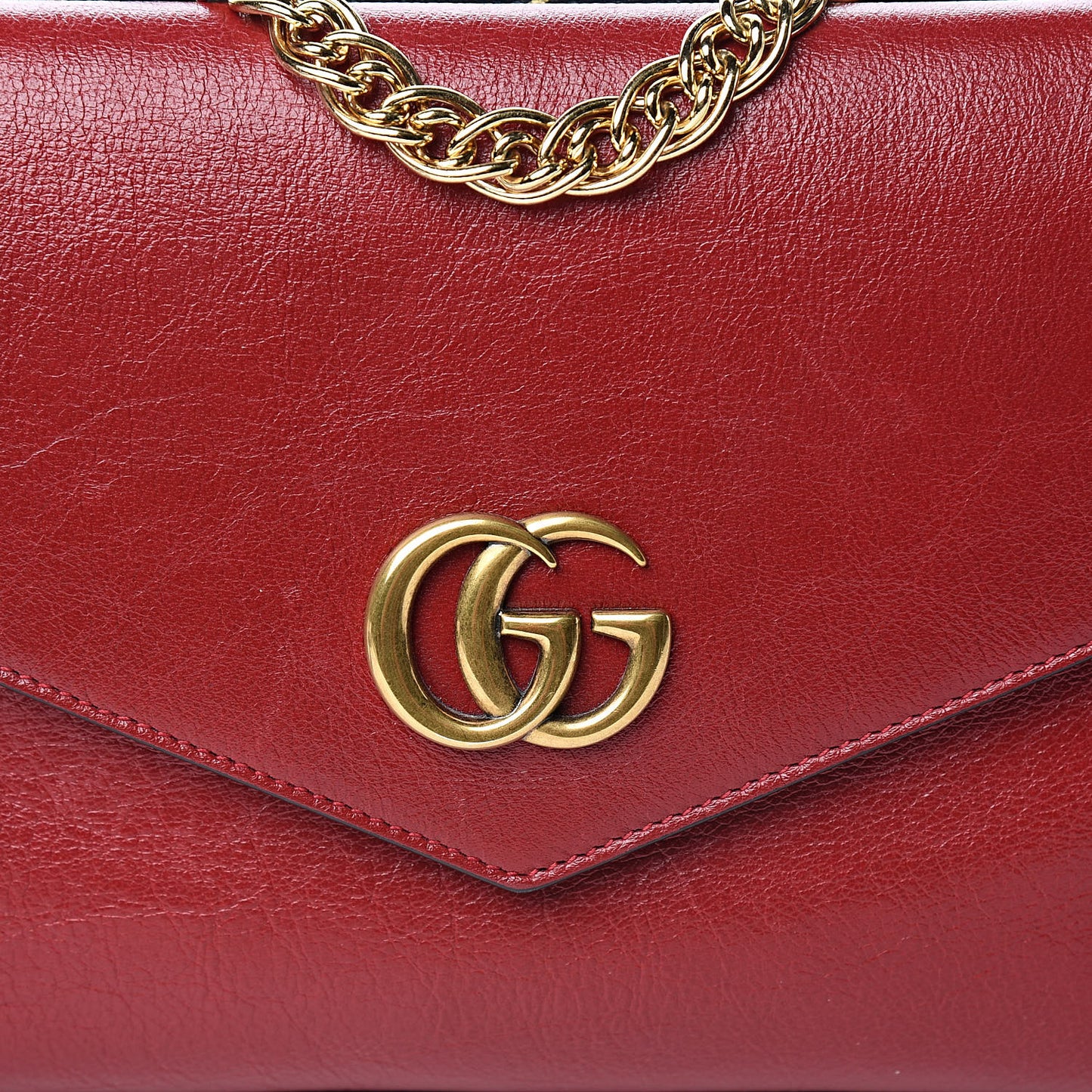 Calfskin Diagonal GG Medium Thiara Double Envelope Shoulder Bag Black Red