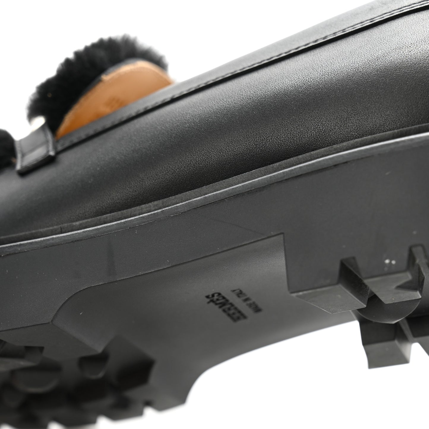 Calfskin Shearling Icone Loafers 37 Black