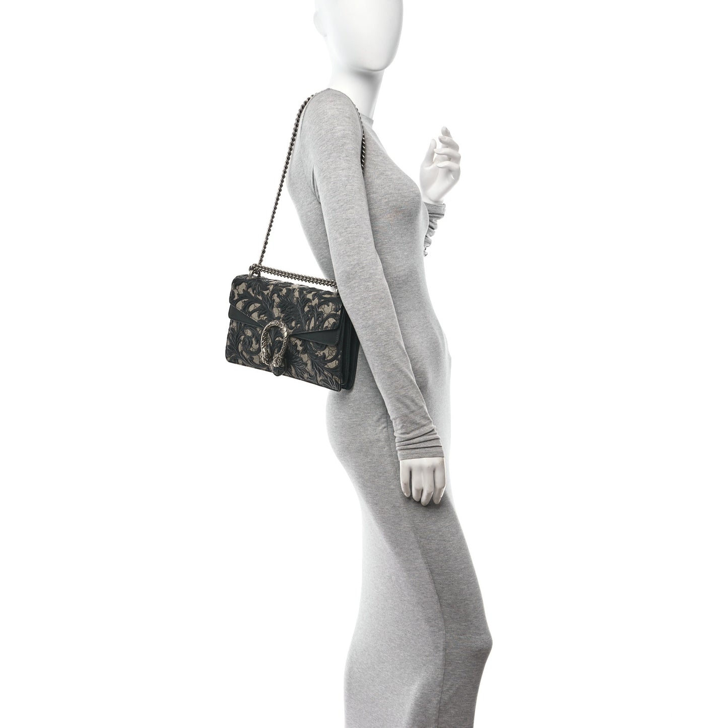 GG Supreme Monogram Arabesque Small Dionysus Shoulder Bag Black