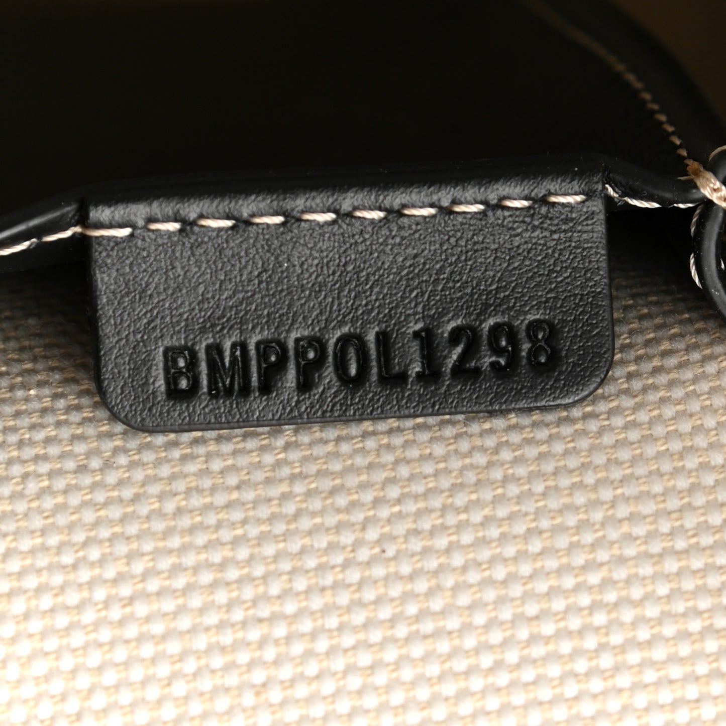 Canvas Smooth Calfskin Two Tone Medium Pocket Bag Natural Black