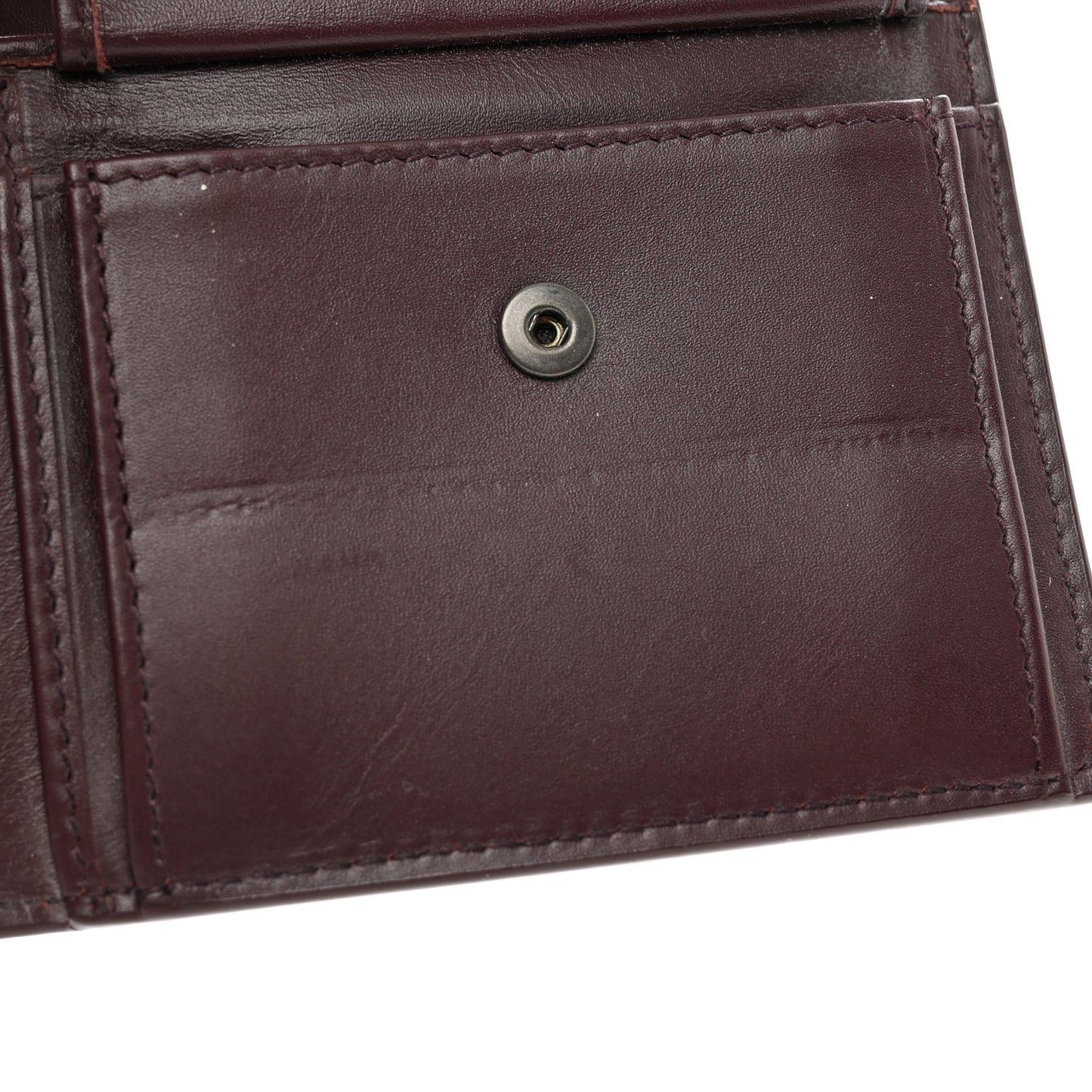 Nappa Intrecciato Bi-Fold Wallet Dark Barolo