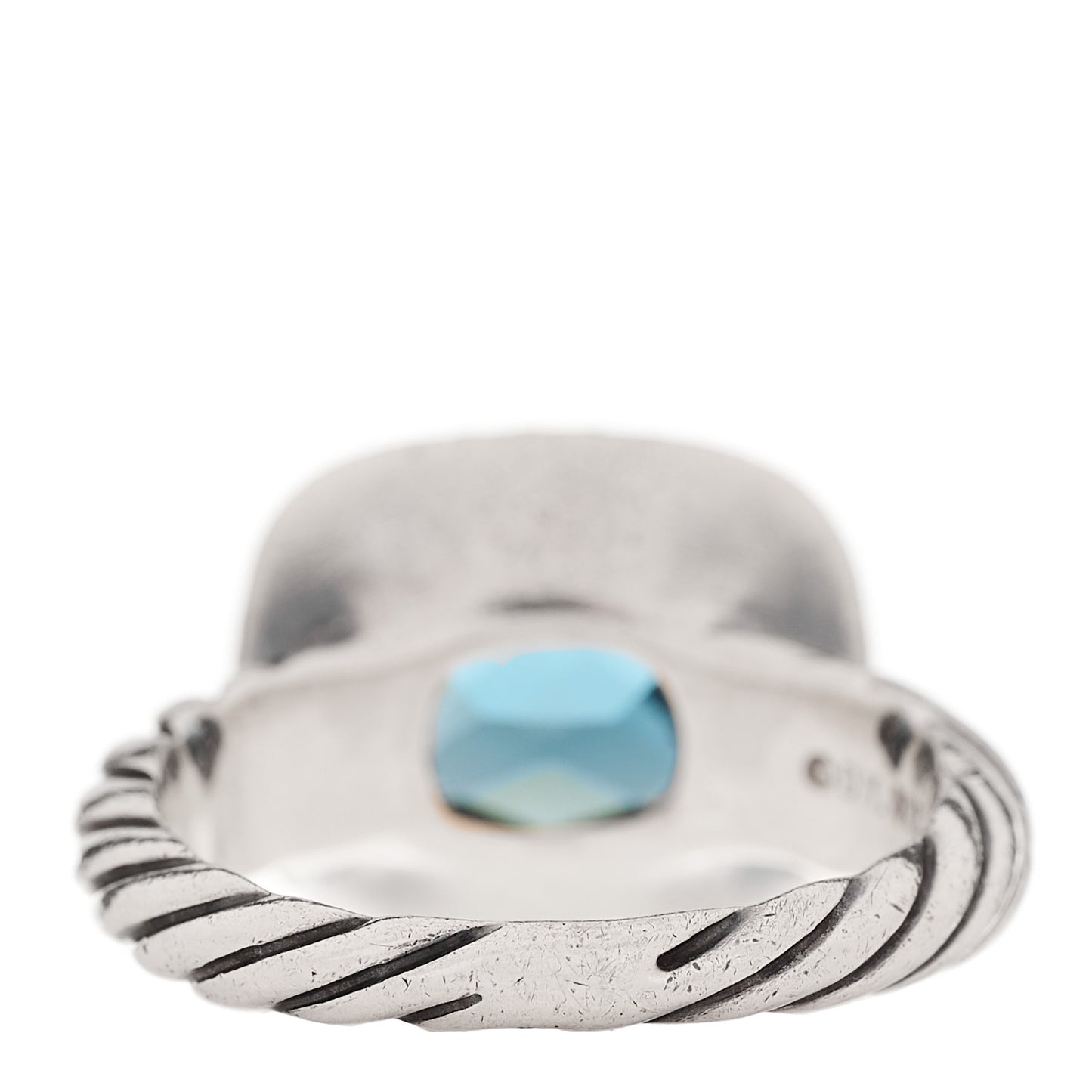 Sterling Silver Diamond Blue Topaz 10mm Noblesse Ring 48 4.5