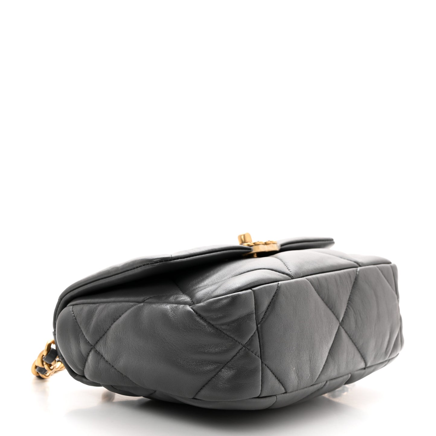 Lambskin Quilted Medium Chanel 19 Flap Dark Grey