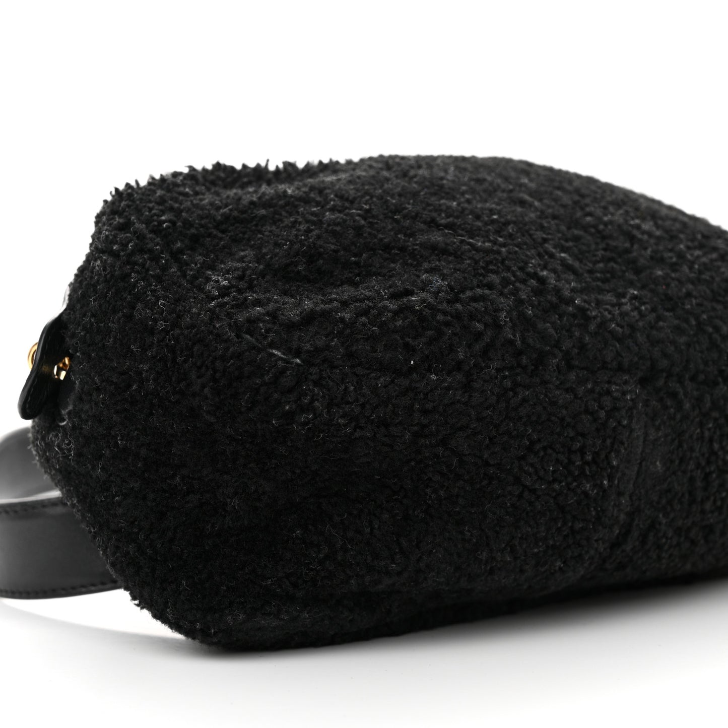 Shearling Calfskin Belt Bag Black