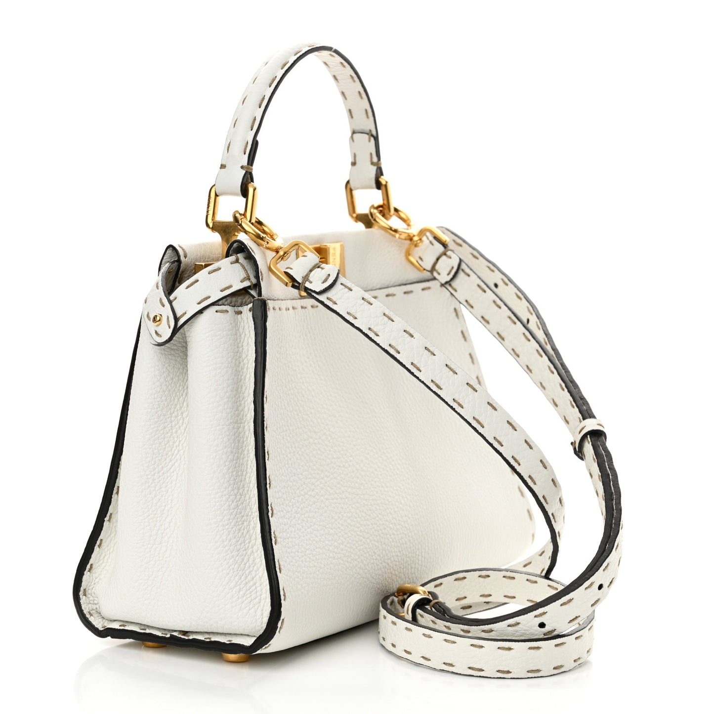 Cuoio Romano Selleria Mini Peekaboo Iconic Satchel White