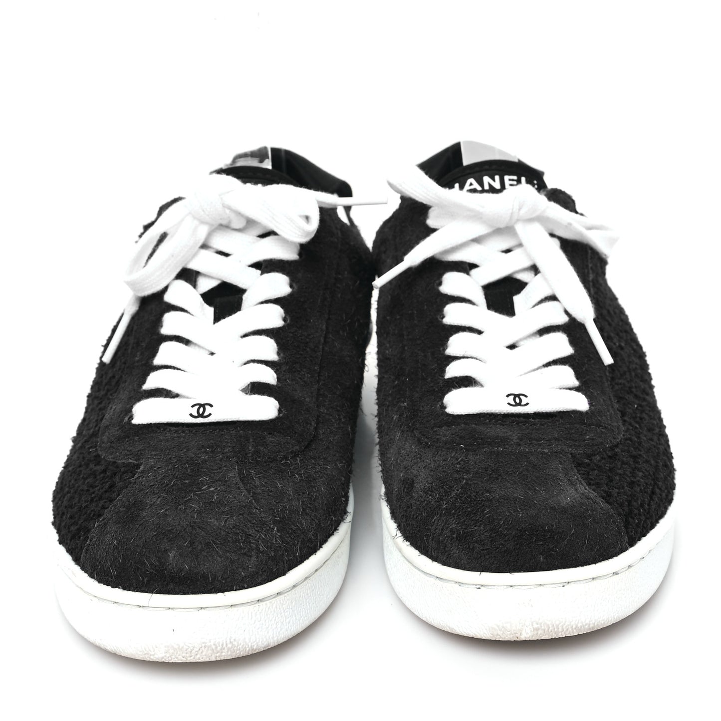 Tweed Suede Womens Sneakers 36.5 Navy