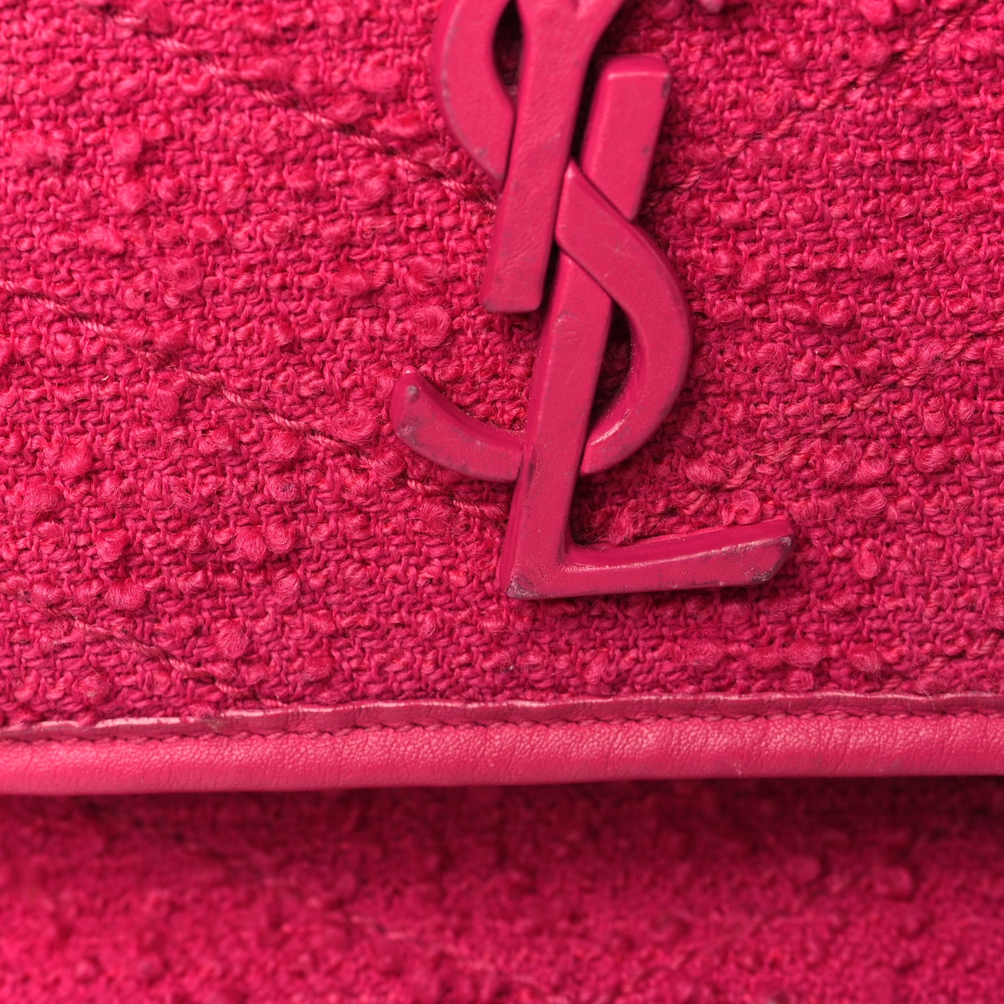 Boucle Tweed Monogram Medium Niki Chain Satchel Pink