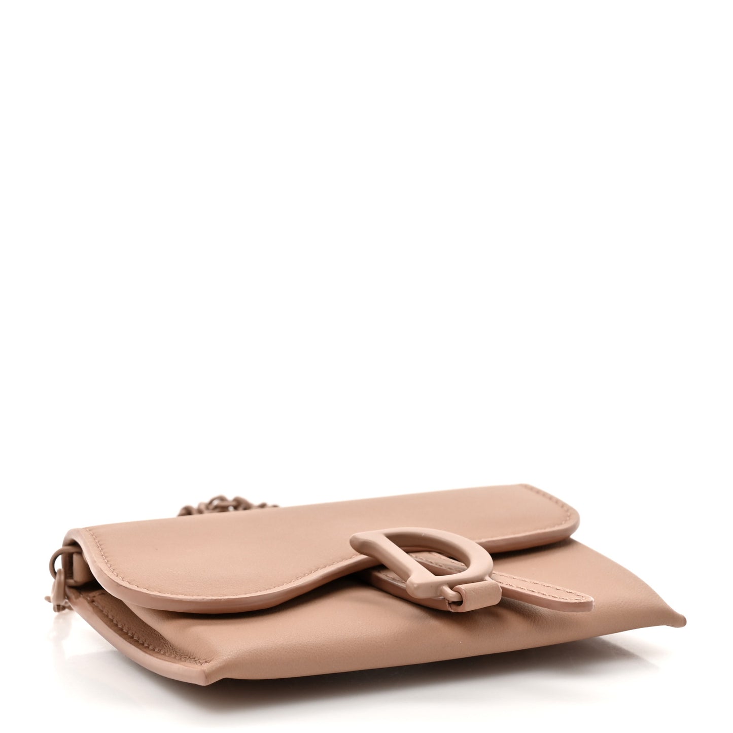 Ultra Matte Calfskin Nano Saddle Chain Pouch Rose Des Vents