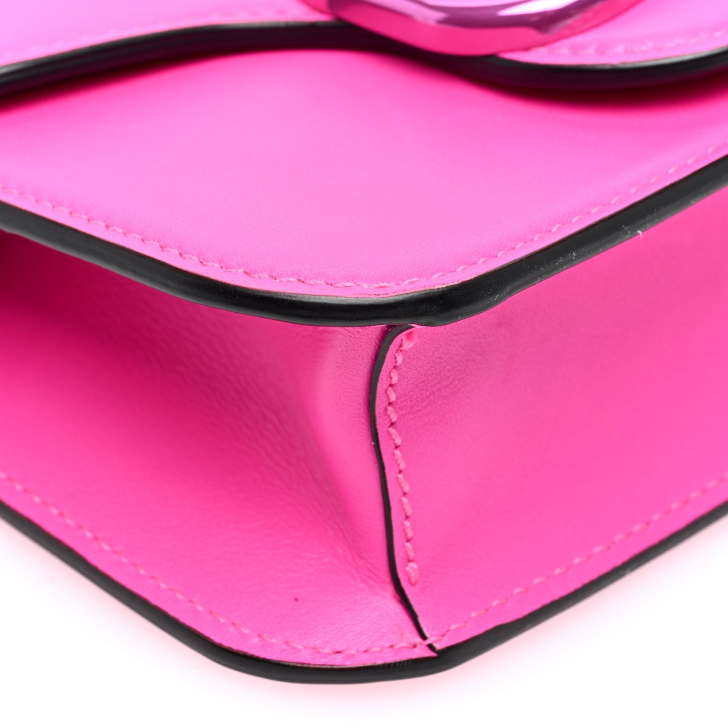 Calfskin Lacquer Monochrome Vlogo Mini Loco Crossbody Bag Pink PP