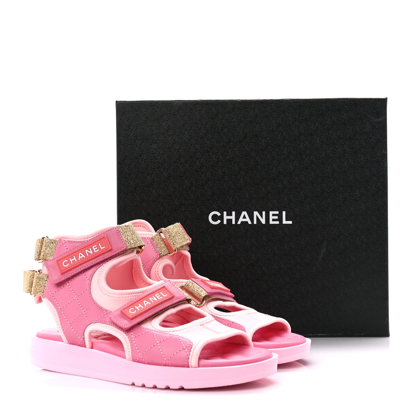 Goatskin Fabric Gladiator Sandals 37.5 Pink