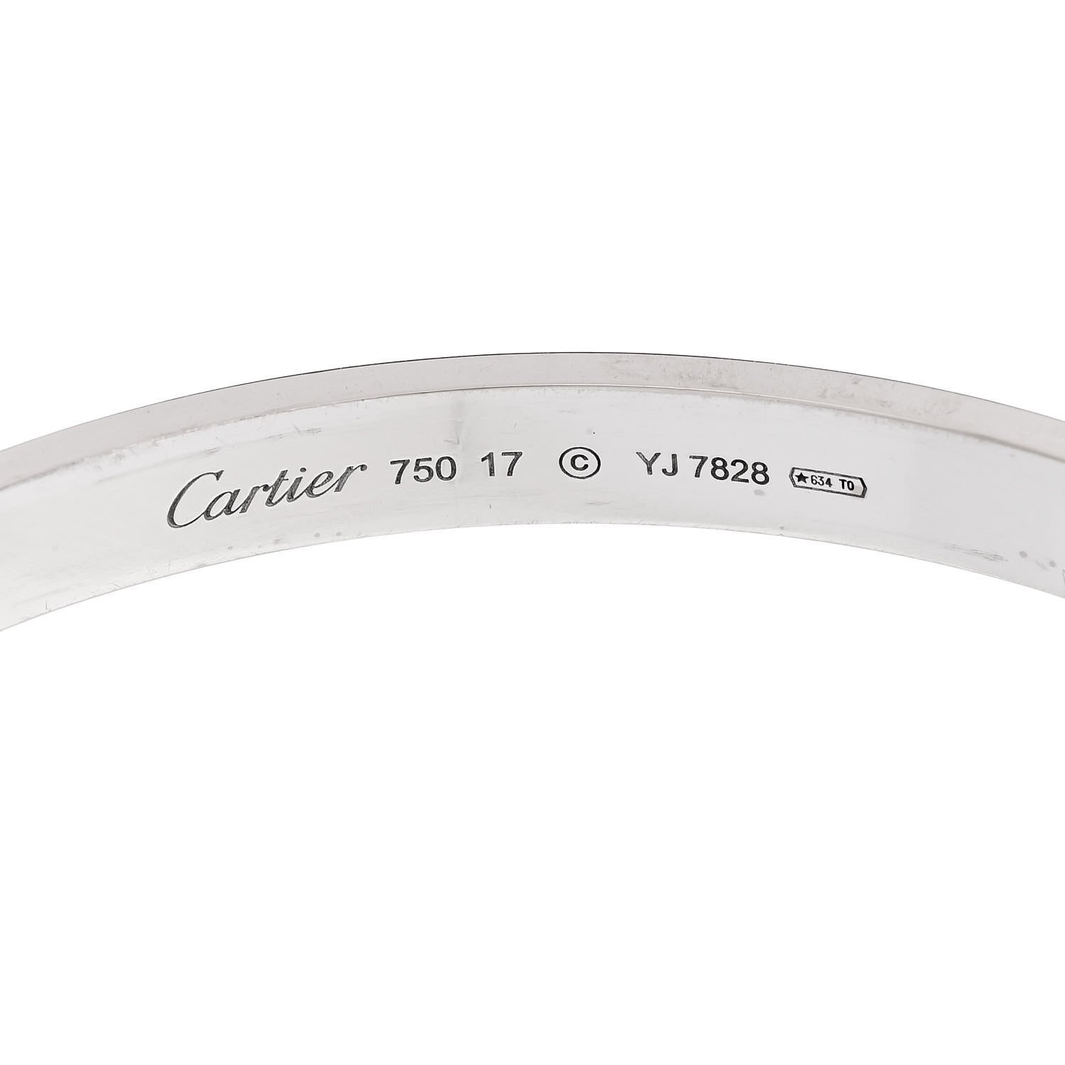 Cartier 18K White Gold LOVE Bracelet 17 6 of 8