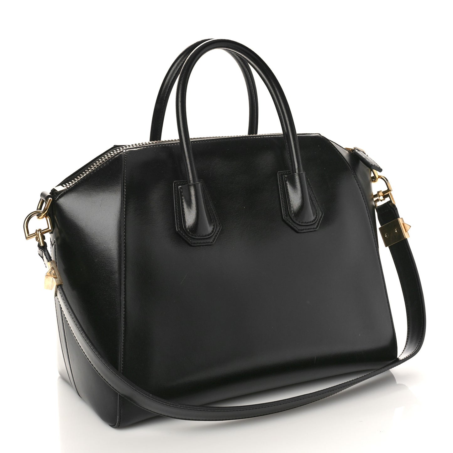 Shiny Lord Calfskin Medium Antigona Black