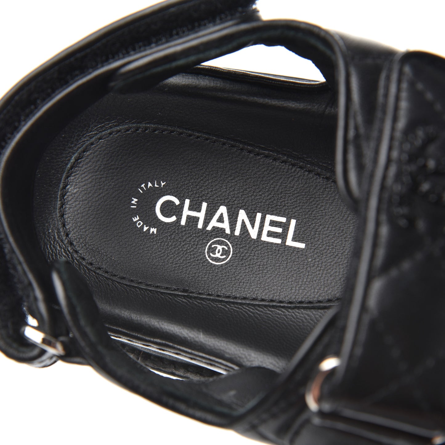 Lambskin Velcro Dad Sandals 36.5 Black
