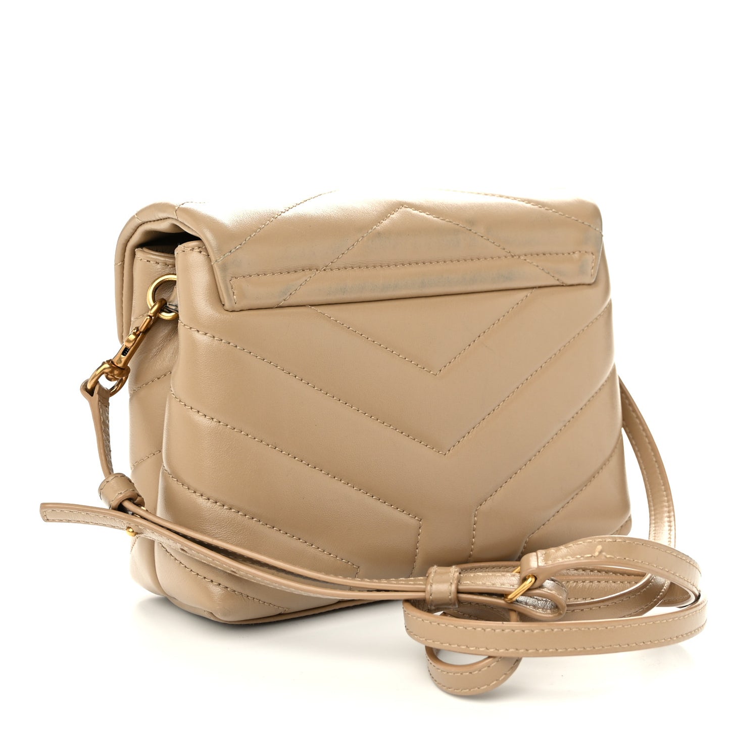 Calfskin Y Quilted Monogram Toy Loulou Crossbody Bag Taupe