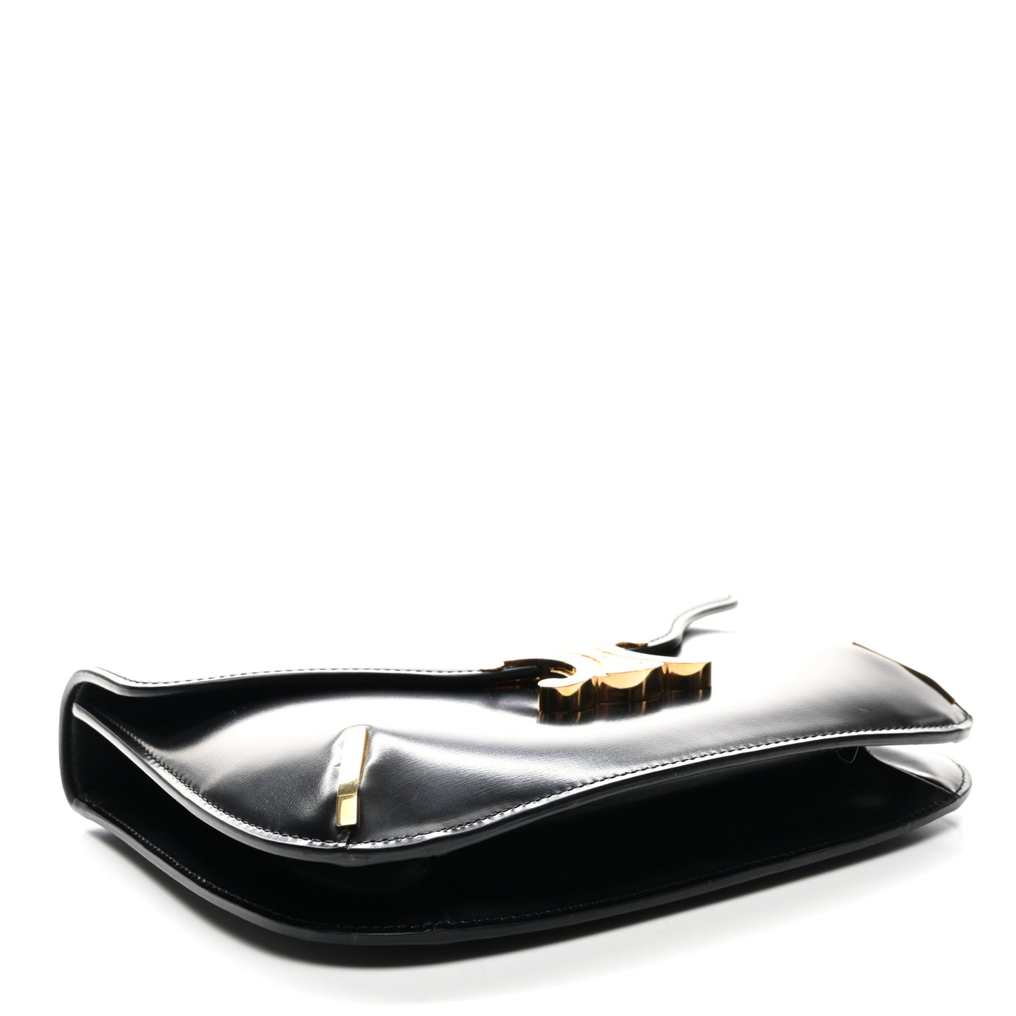 Shiny Calfskin Chain Besace Triomphe Black