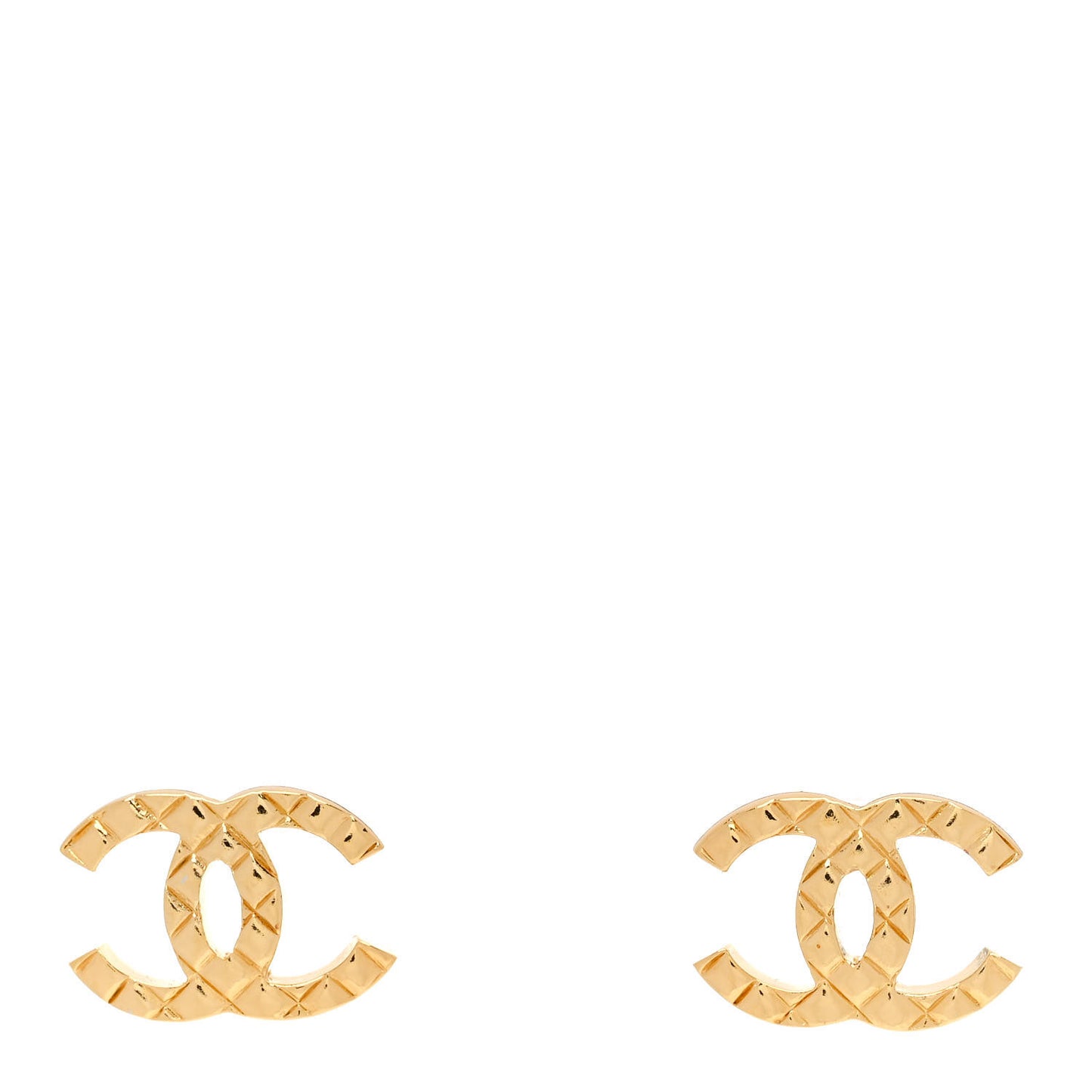 Quilted CC Earrings Gold