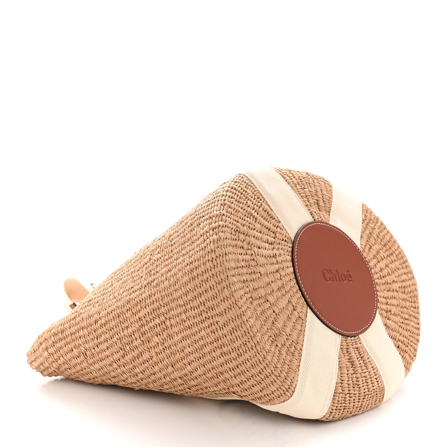 Raffia Large Woody Basket Bag White