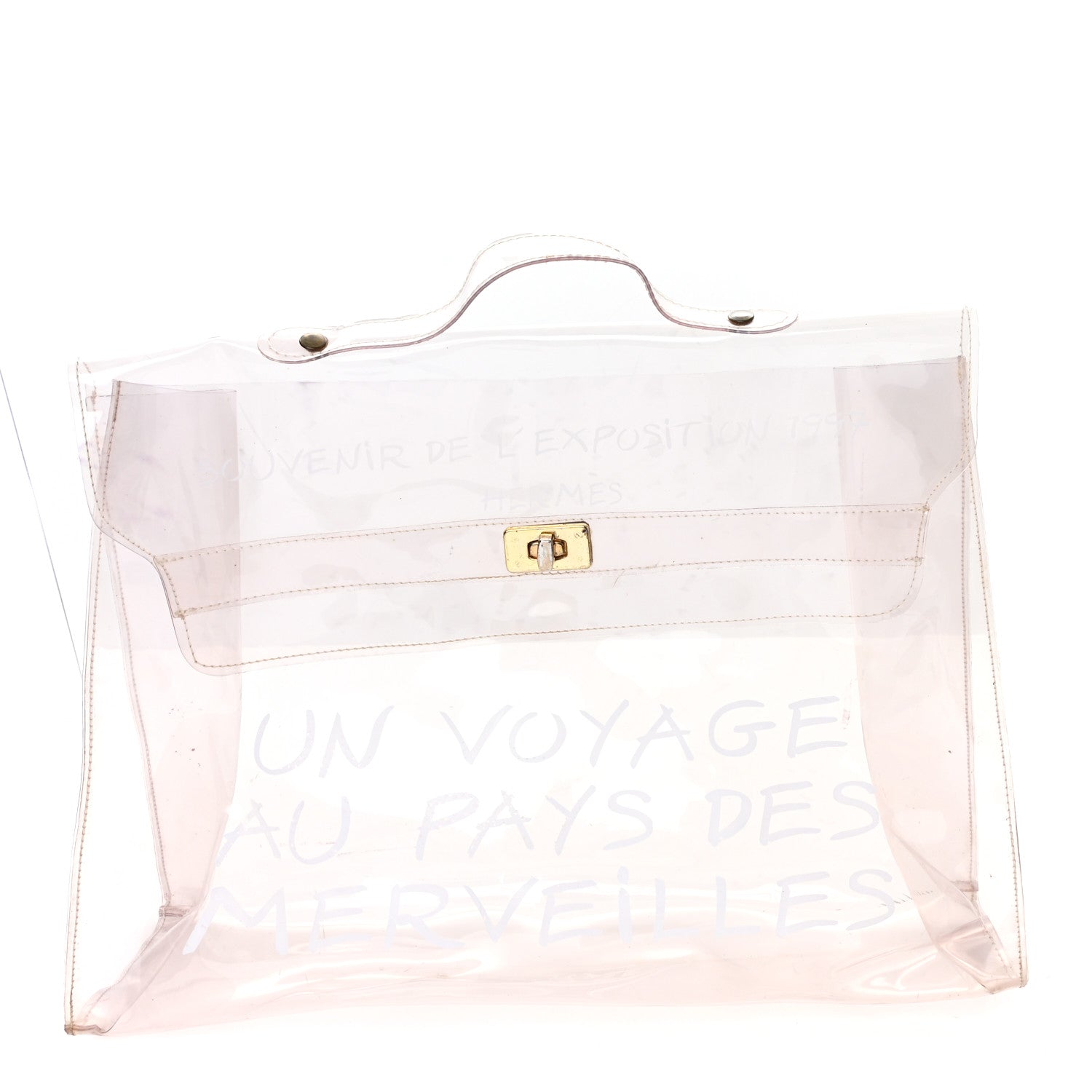 Hermes Vinyl Souvenir De L'Exposition Kelly Transparent 1858823