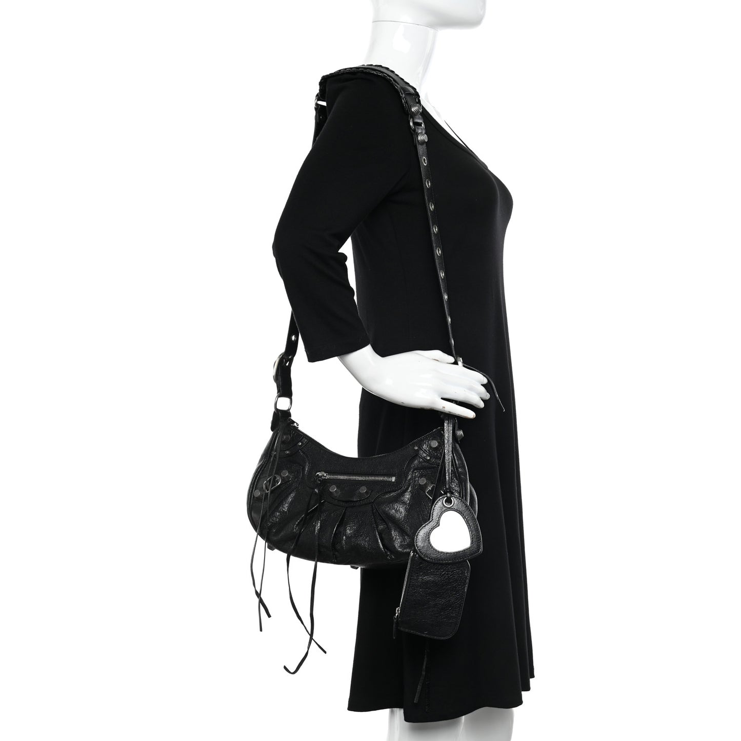Agneau Arena Small Le Cagole Shoulder Bag Black