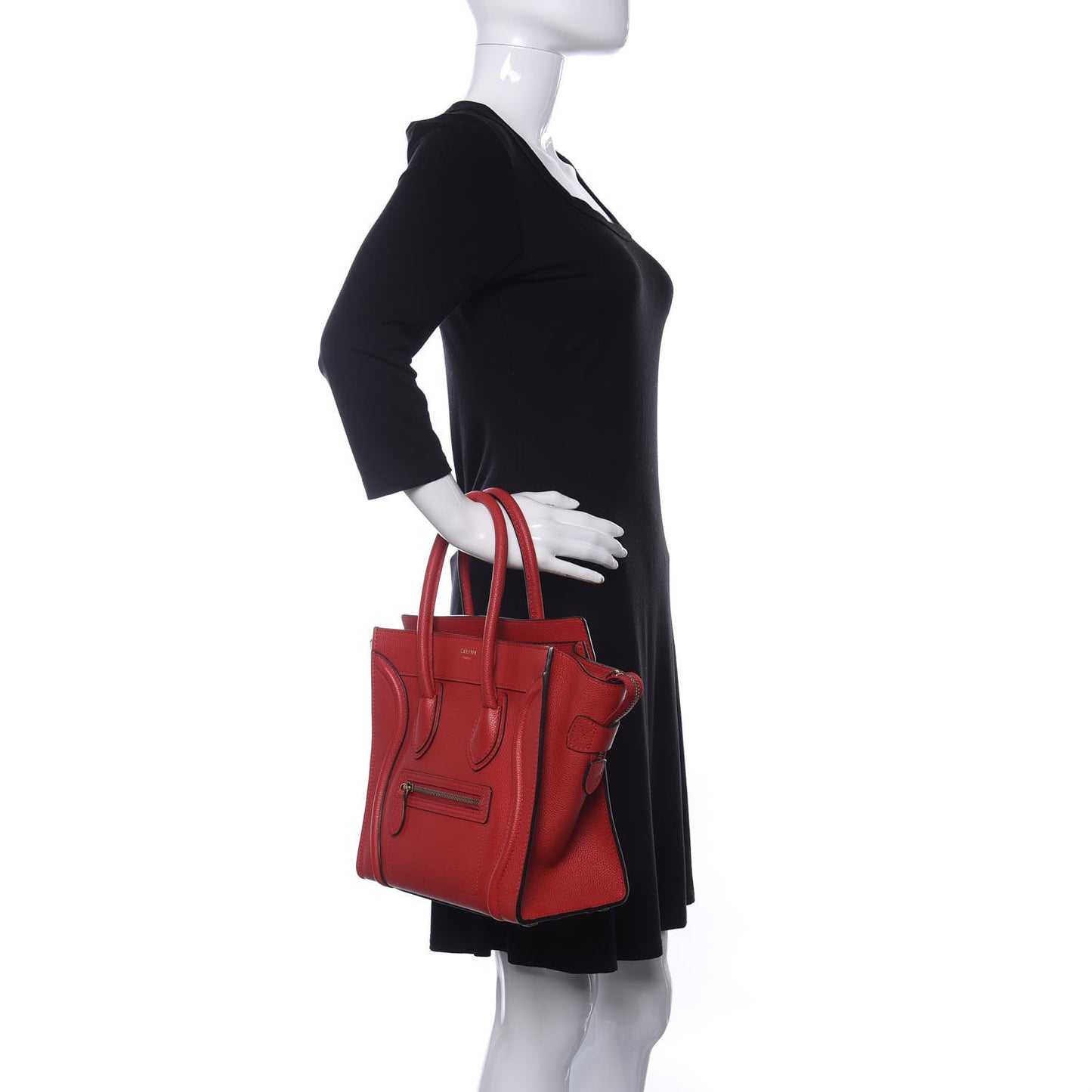 Drummed Calfskin Micro Luggage Red