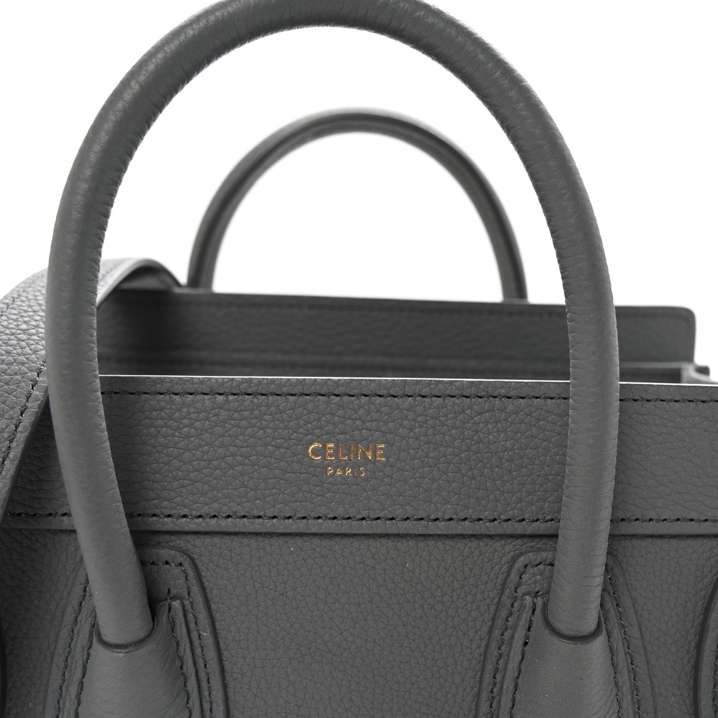 Baby Drummed Calfskin Nano Luggage Kohl