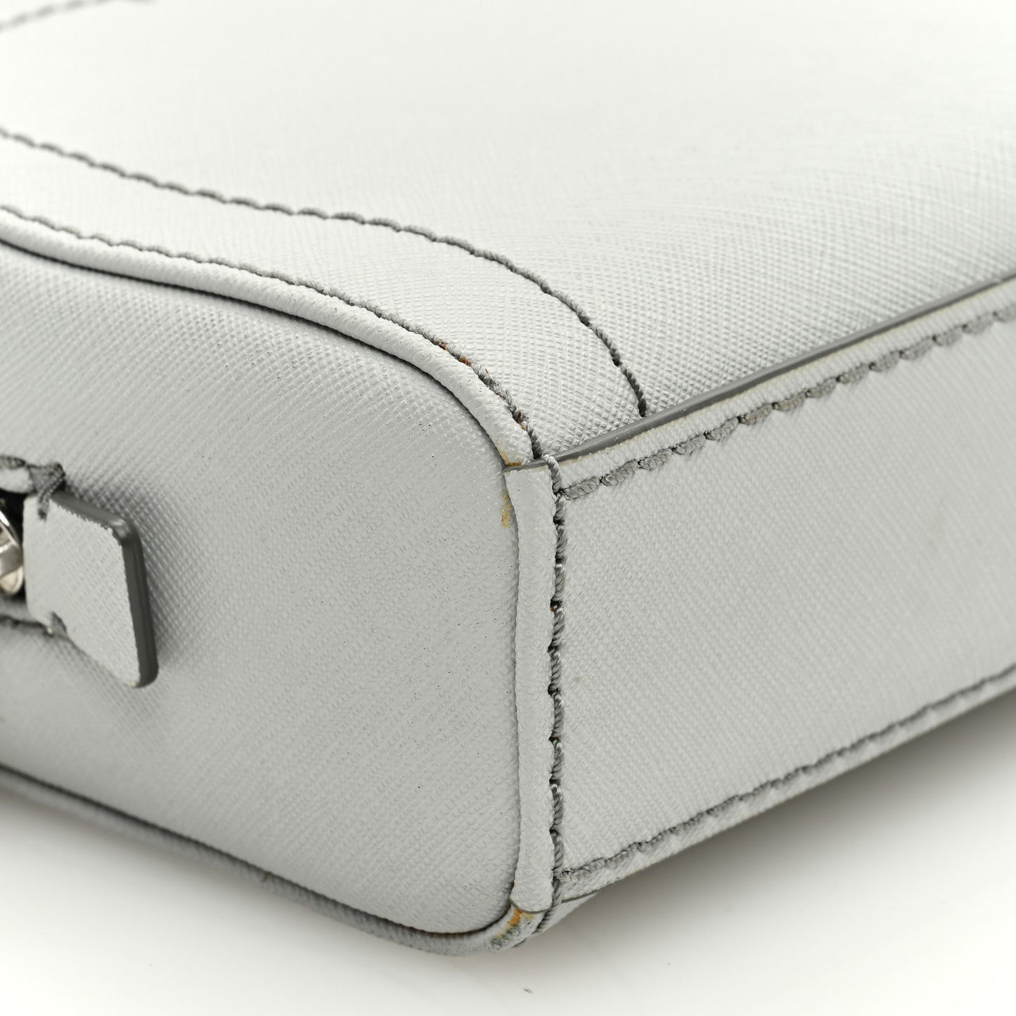 Saffiano Playback Boxed Dome Crossbody Grey