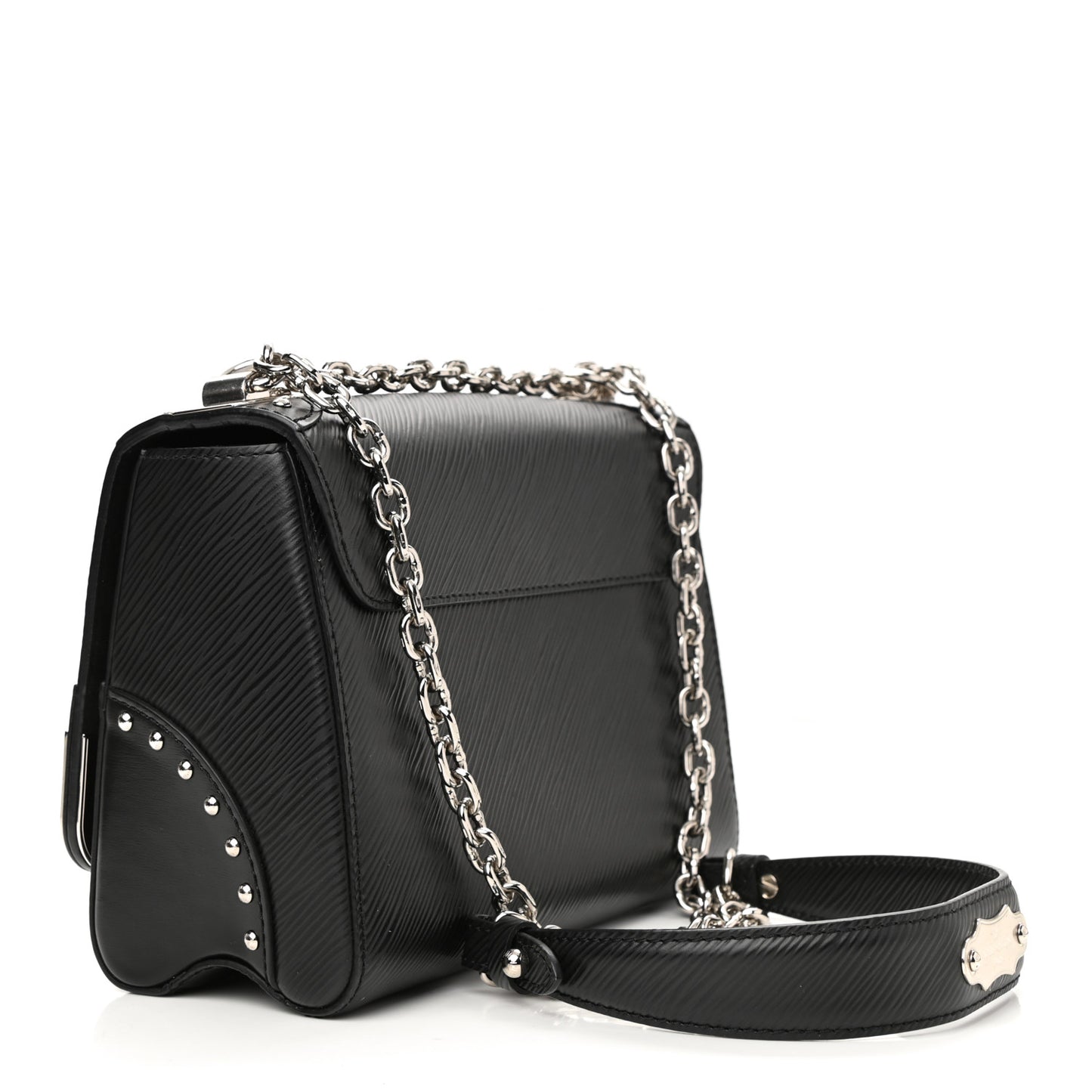 Epi Studded Mirror Twist Shoulder Bag MM Black