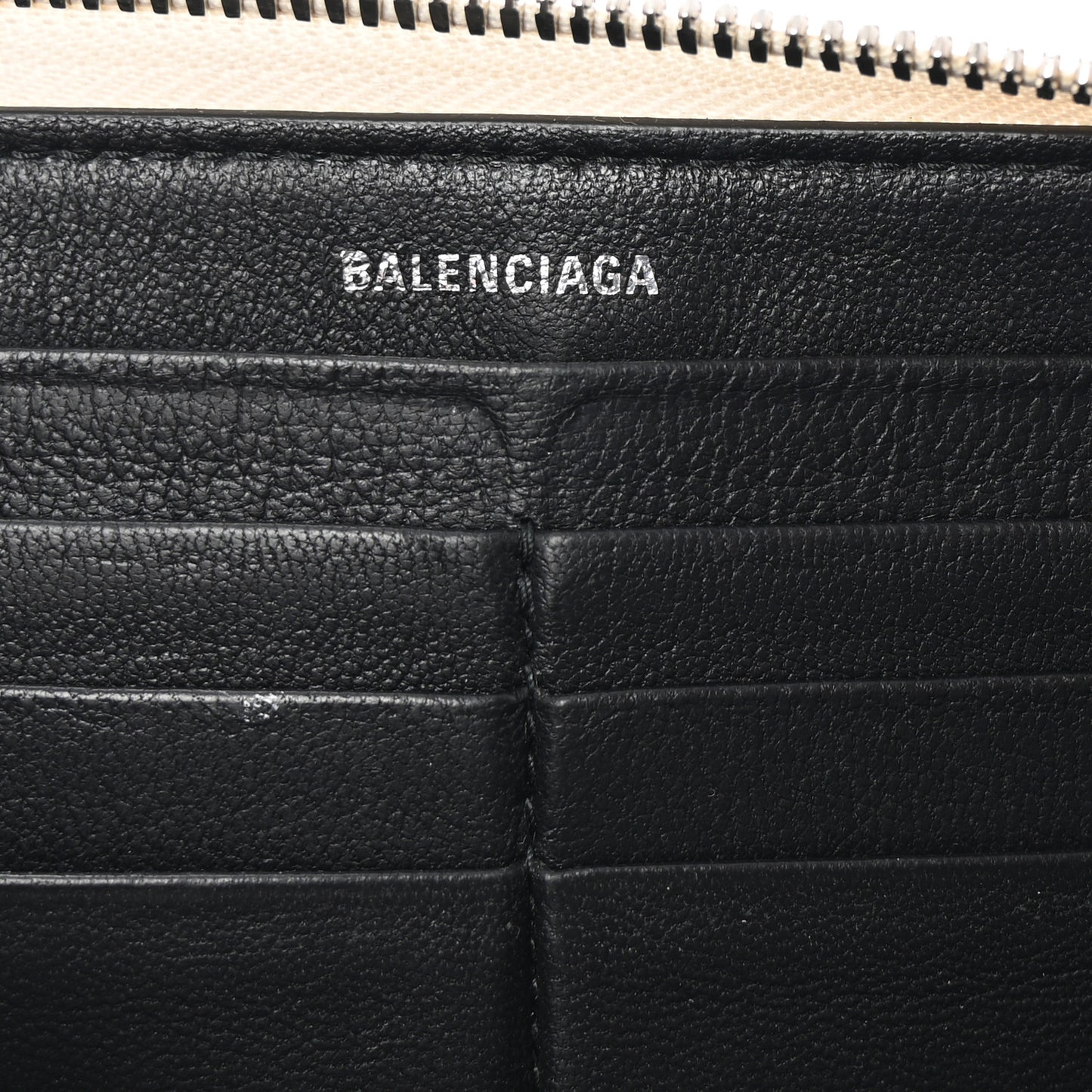 Calfskin Logo Everyday Continental Zip Around Wallet White