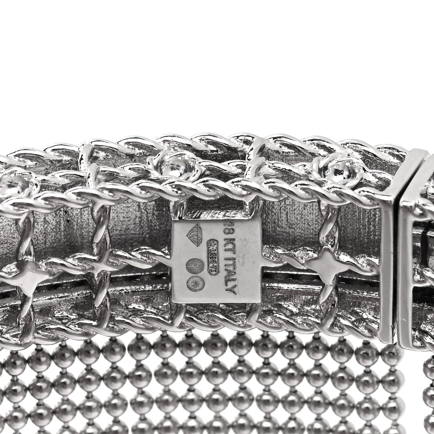 18K White Gold Diamond Princess Tassel Bangle Bracelet