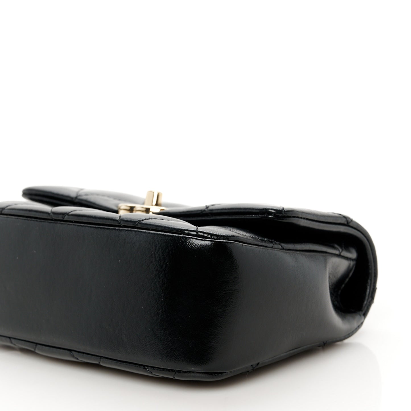 Shiny Lambskin Quilted Mini Coco Trip Flap Bag Black