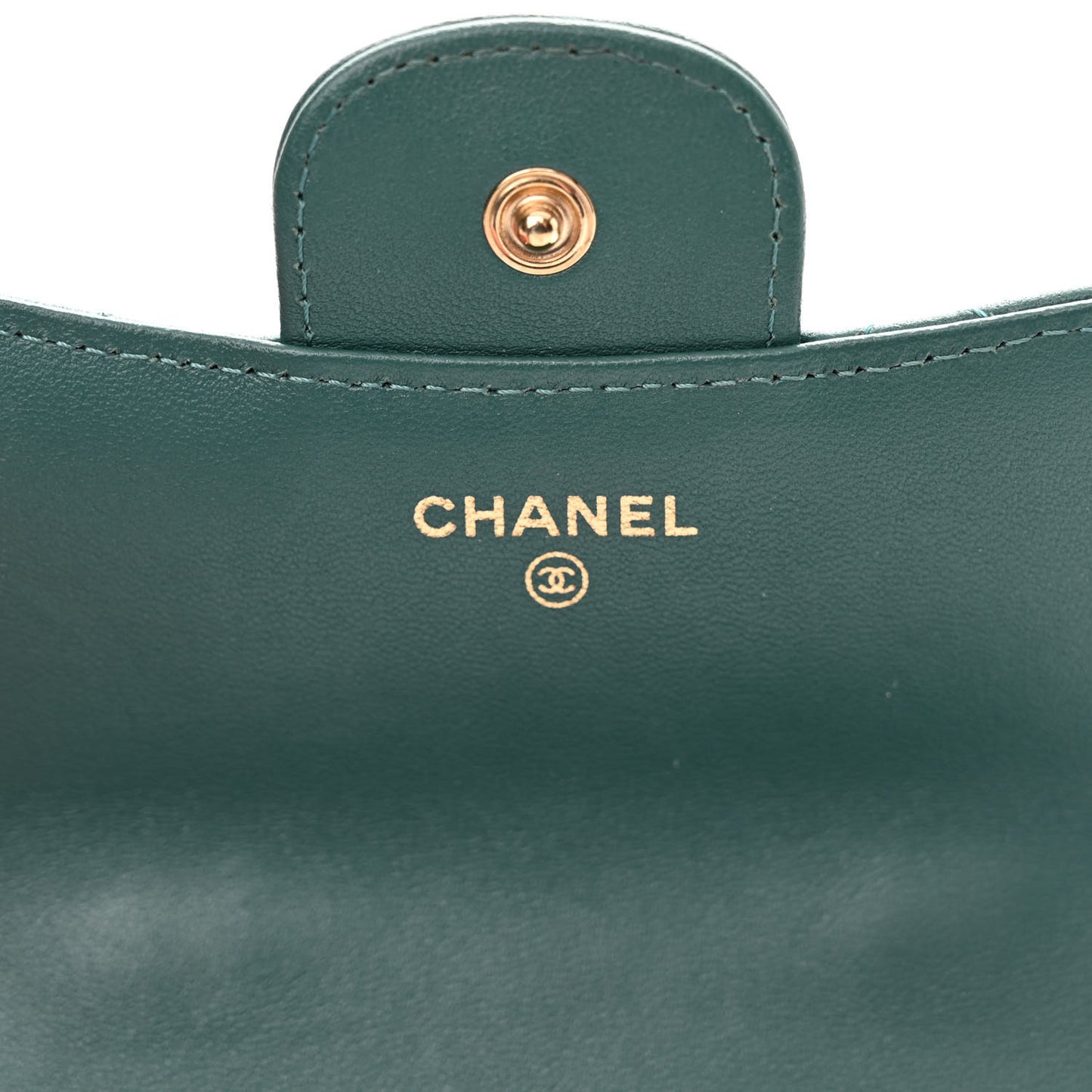 Lambskin Quilted Top Handle Flap Coin Purse With Chain Green