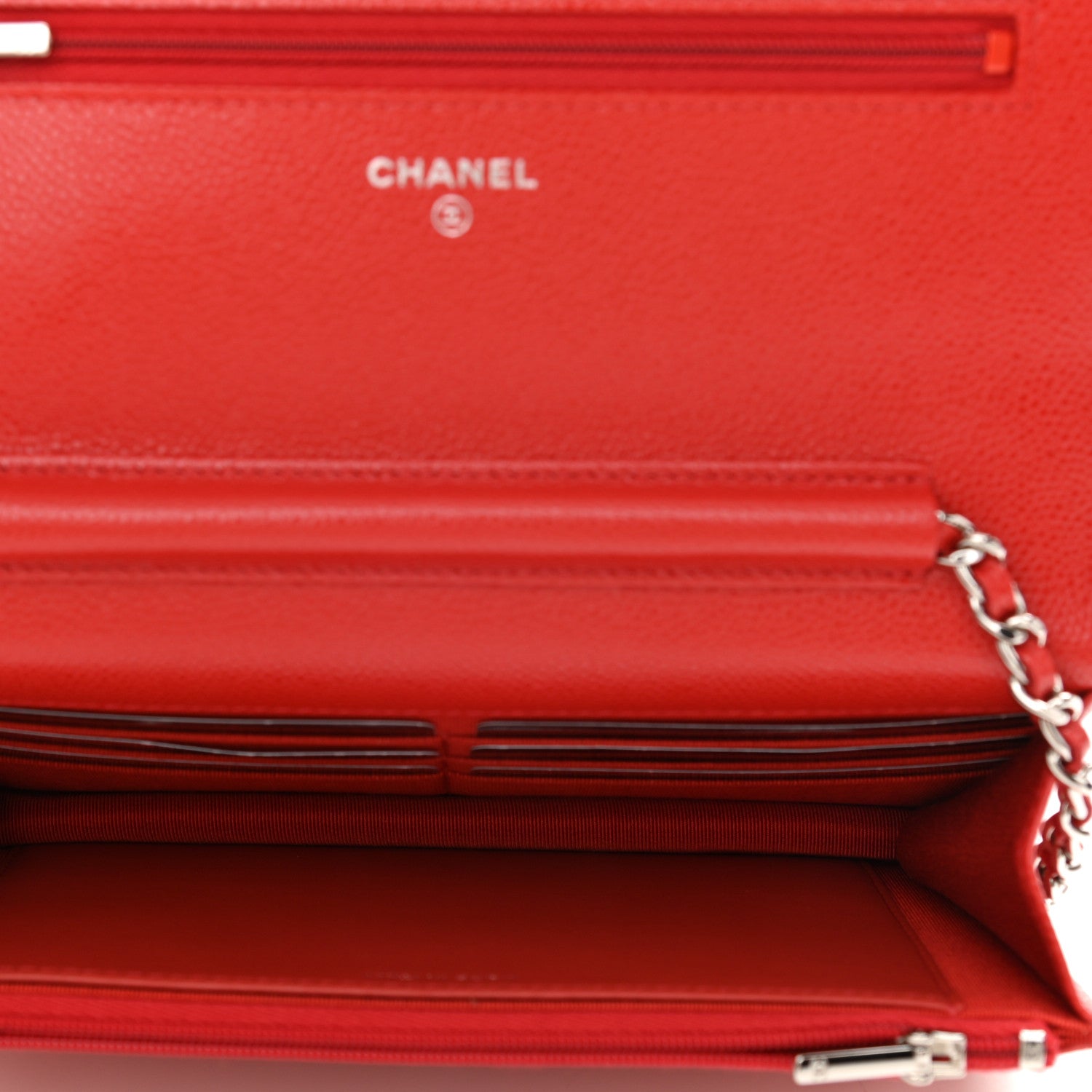 Chanel Caviar Quilted Wallet On Chain WOC Red 5 of 12