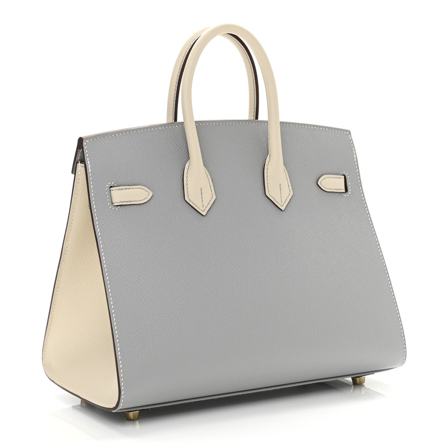 Epsom Horseshoe Birkin Sellier 25 Bleu Glacier Nata