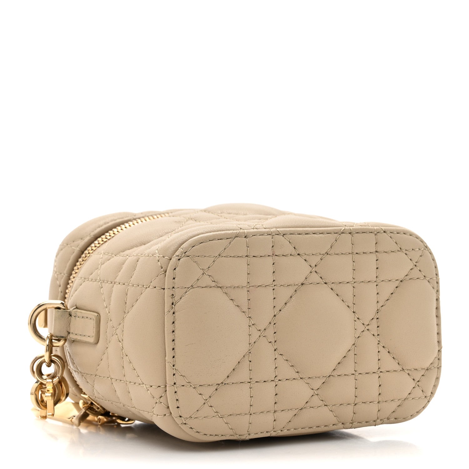 Christian Dior Lambskin Cannage Micro Lady Dior Vanity Case Beige 4 of 12