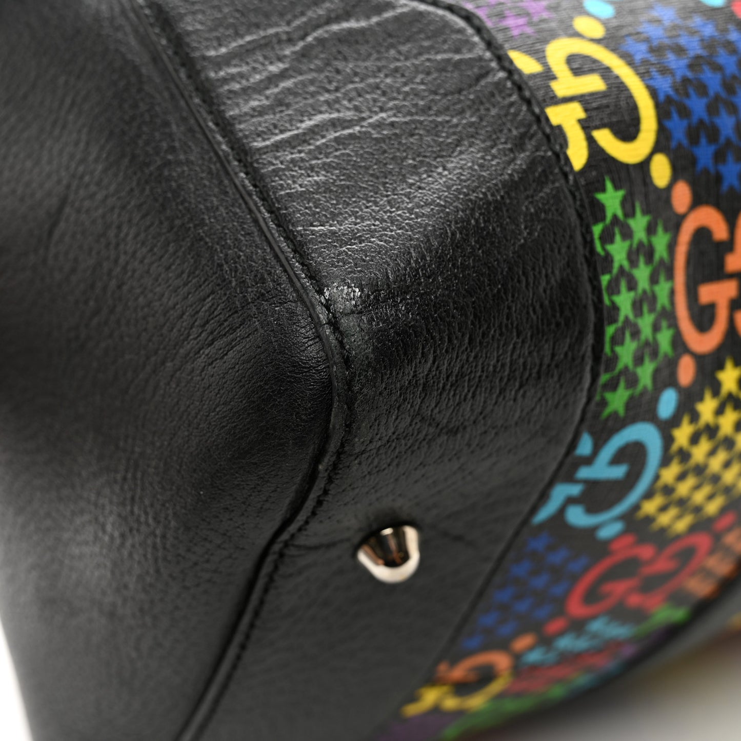 GG Supreme Monogram Psychedelic Duffle Bag Black Multicolor