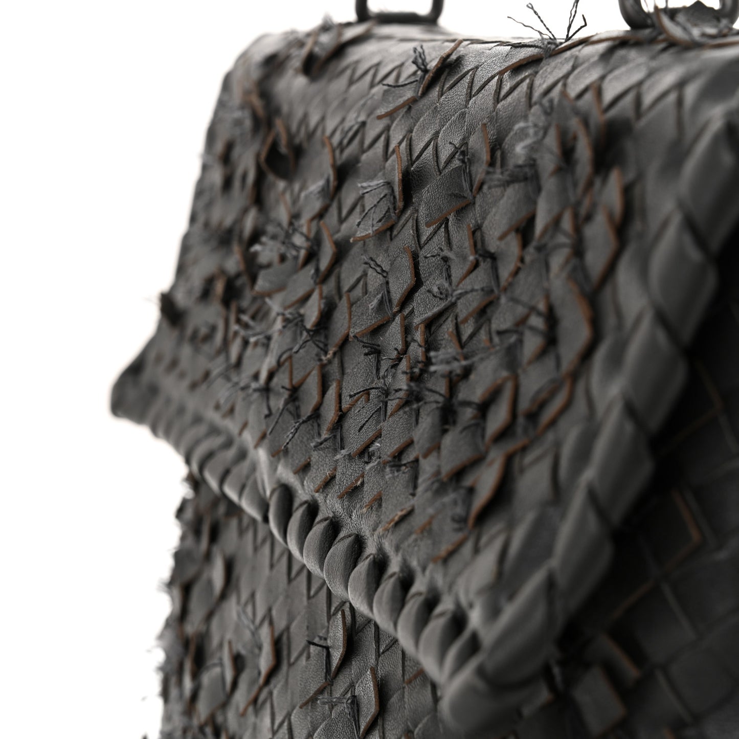 Nappa Intrecciato Fringe Flap Grey