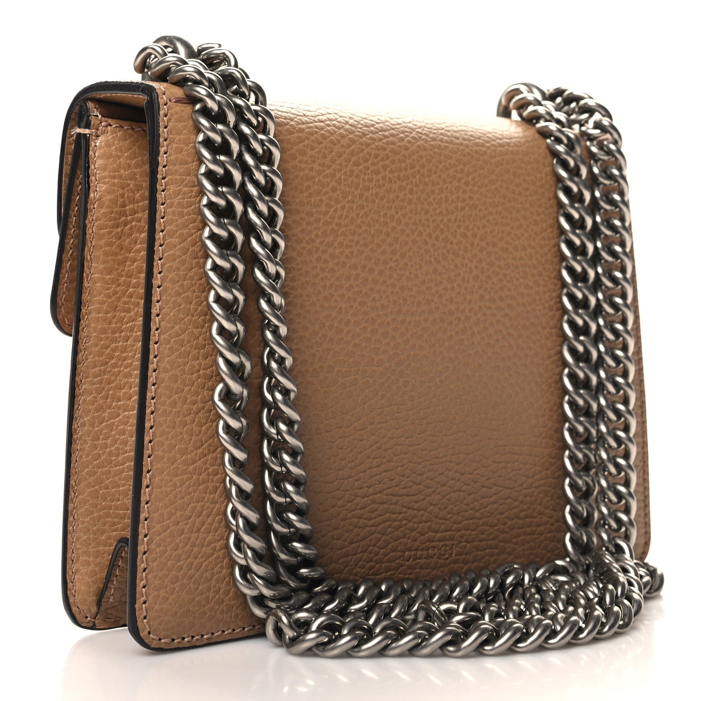 Dollar Calfskin Crystal Mini Dionysus Shoulder Bag Natural Tan Black Diamond