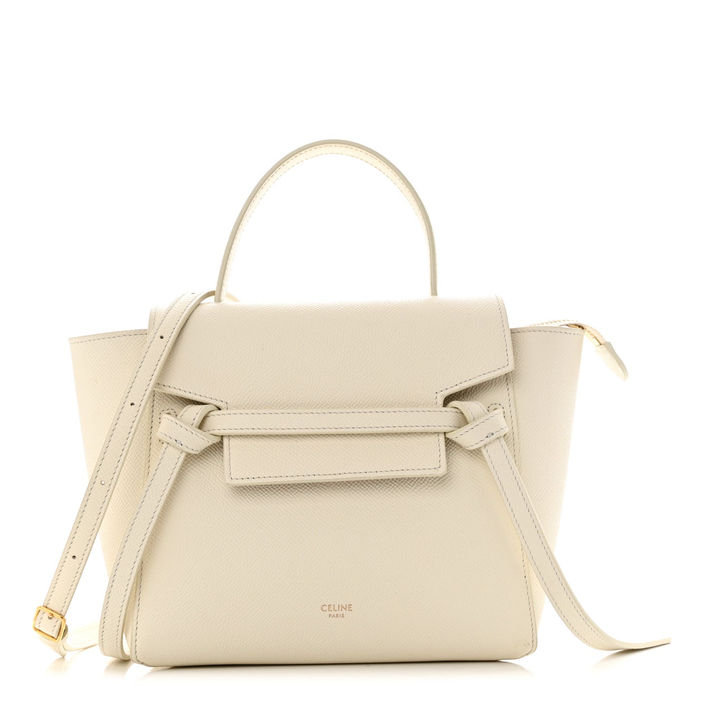 Grained Calfskin Nano Belt Bag Chalk