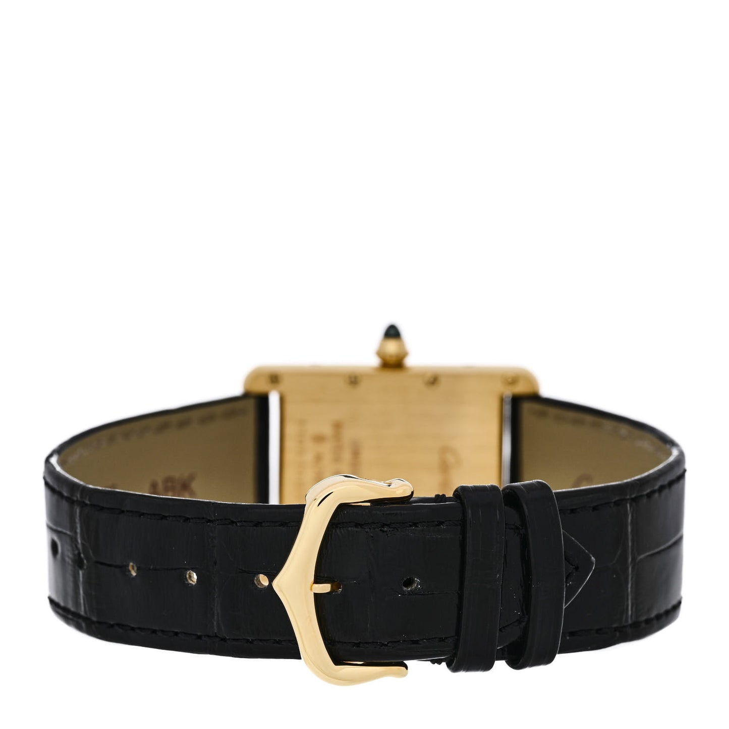 18K Yellow Gold Alligator 26mm Tank Louis Quartz Watch