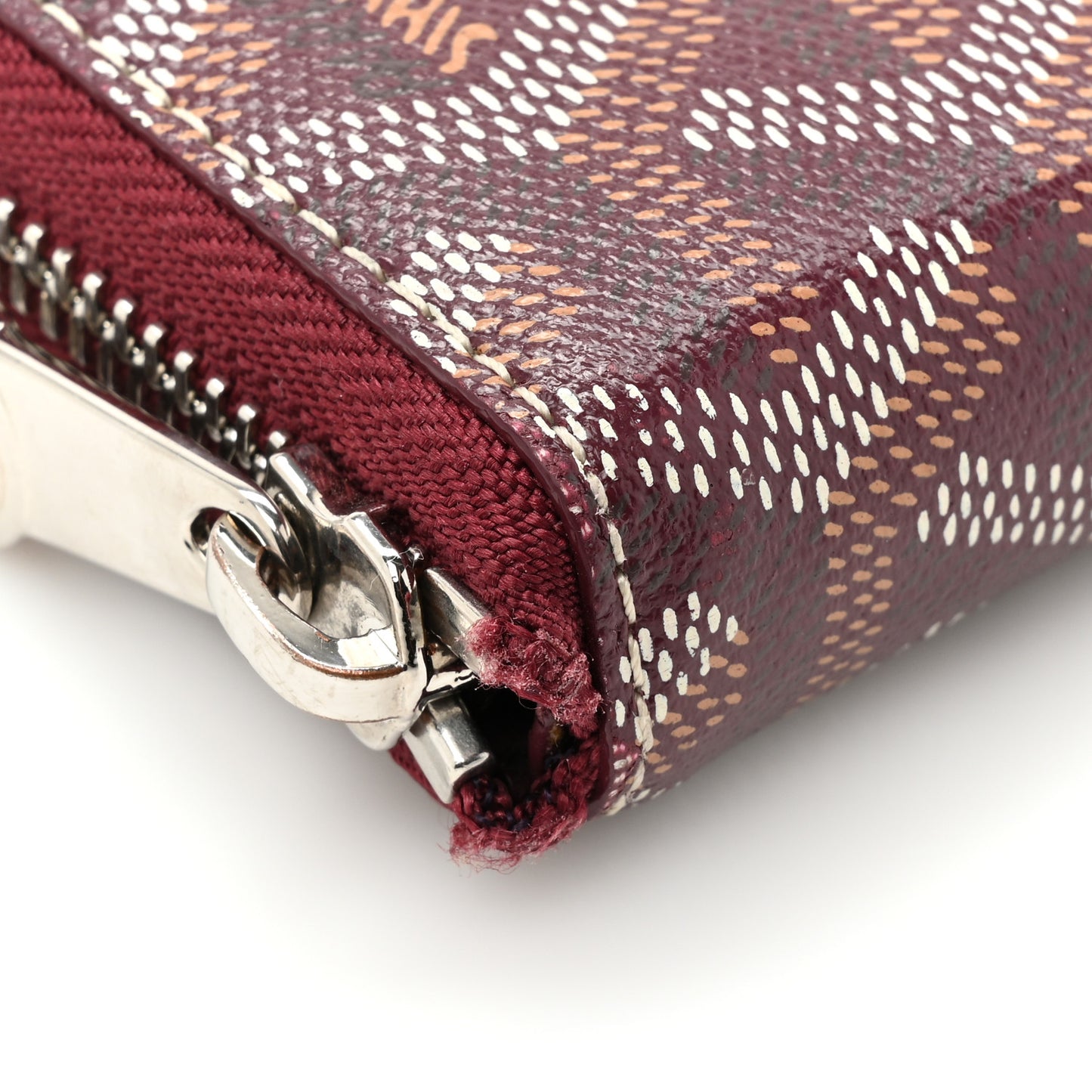 Goyardine Matignon Zip Around GM Wallet Burgundy