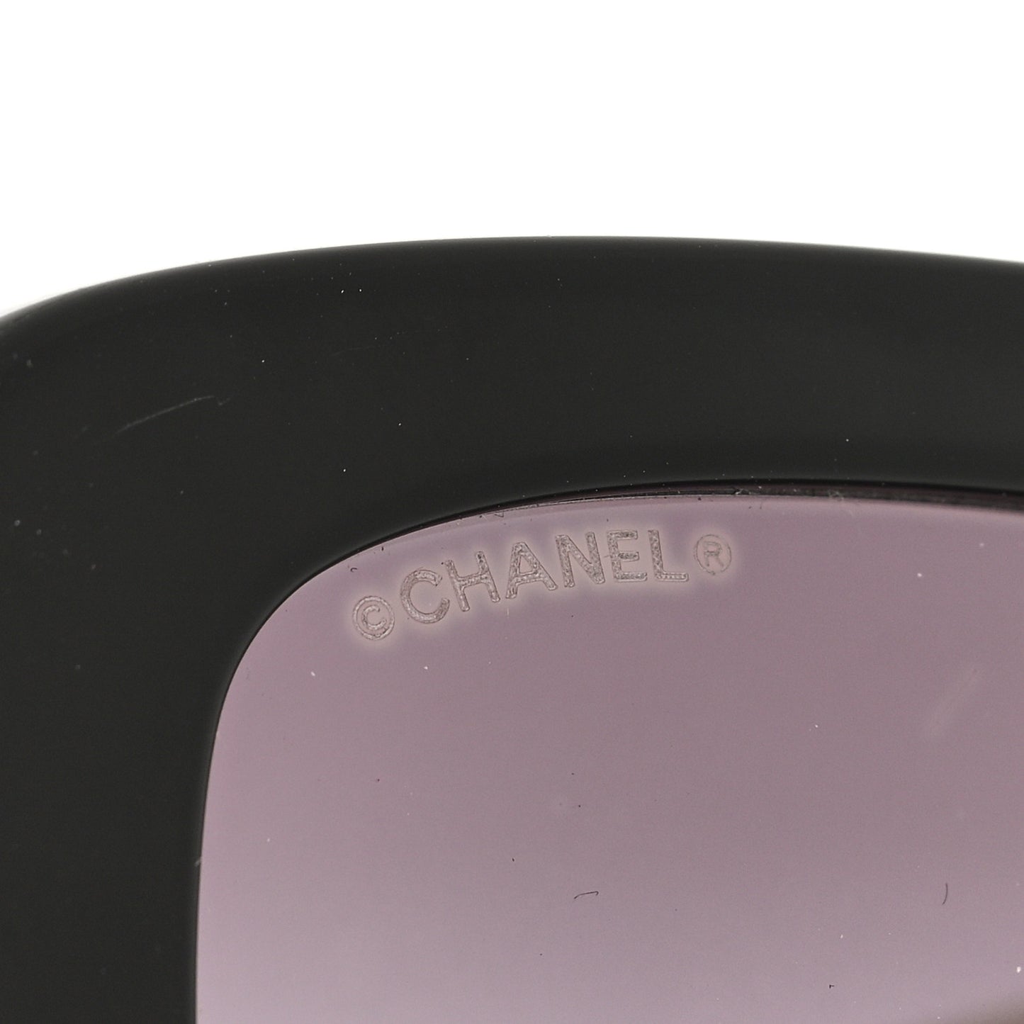 Acetate Quilted CC Rectangle Sunglasses 5483-A White Black
