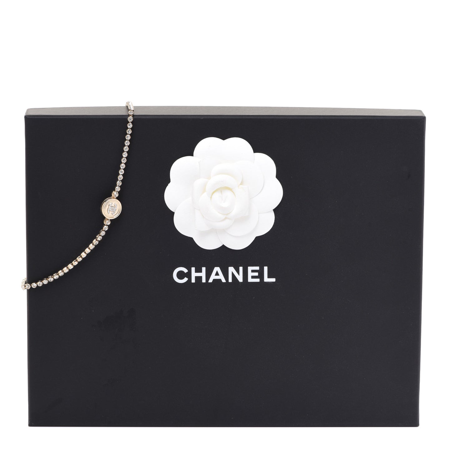 Crystal CC Chain Short Necklace Gold