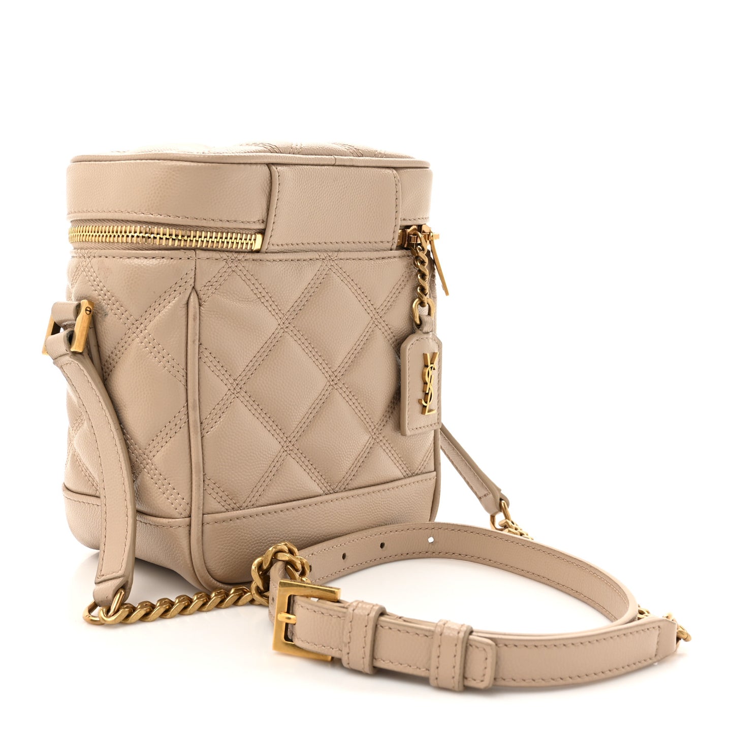 Grain de Poudre Quilted 80's Vanity Bag Dark Beige