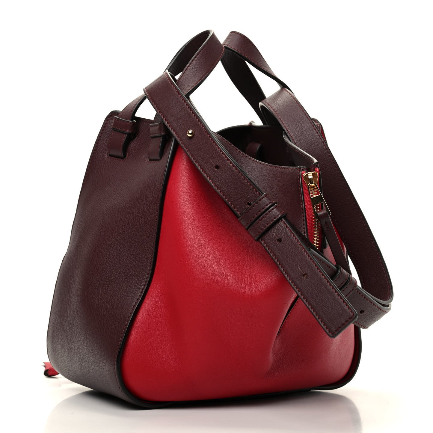 Calfskin Small Hammock Shoulder Bag Maroon Oxblood