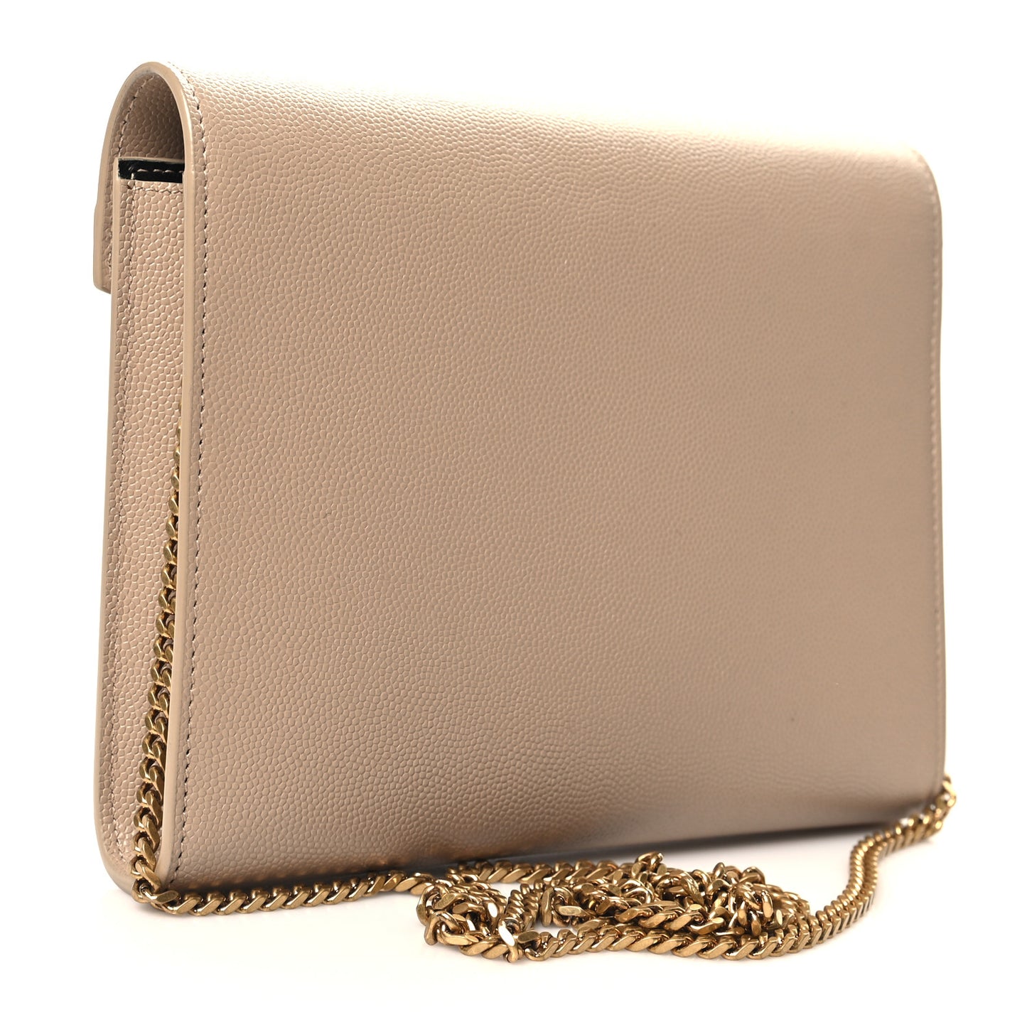 Grain De Poudre Monogram Cassandra Chain Wallet Dark Beige