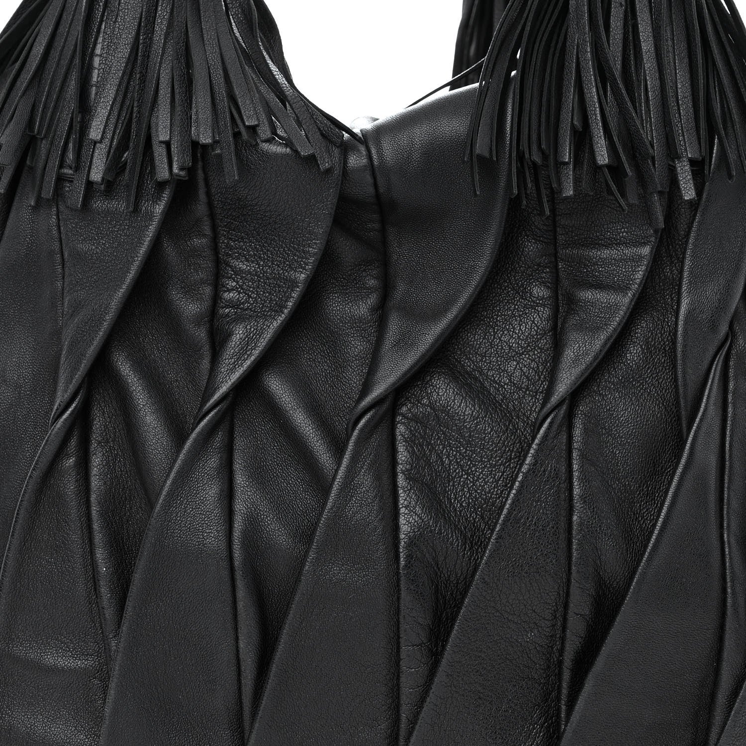 Christian Louboutin Lambskin Plated Fringed Tinzita Shoulder Bag Black 9 of 15