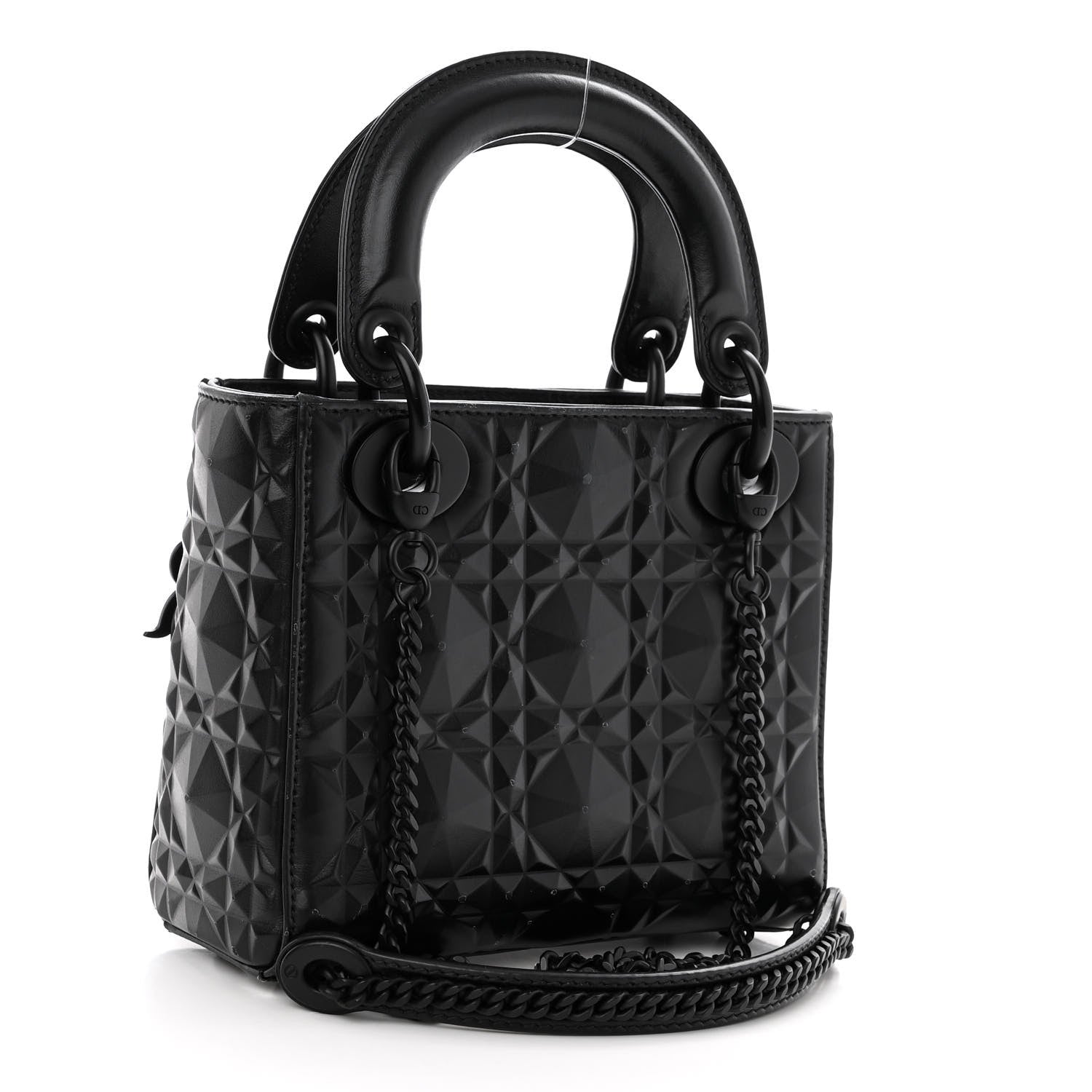 Christian Dior Calfskin Diamond Cannage Mini Lady Dior Black 3 of 11