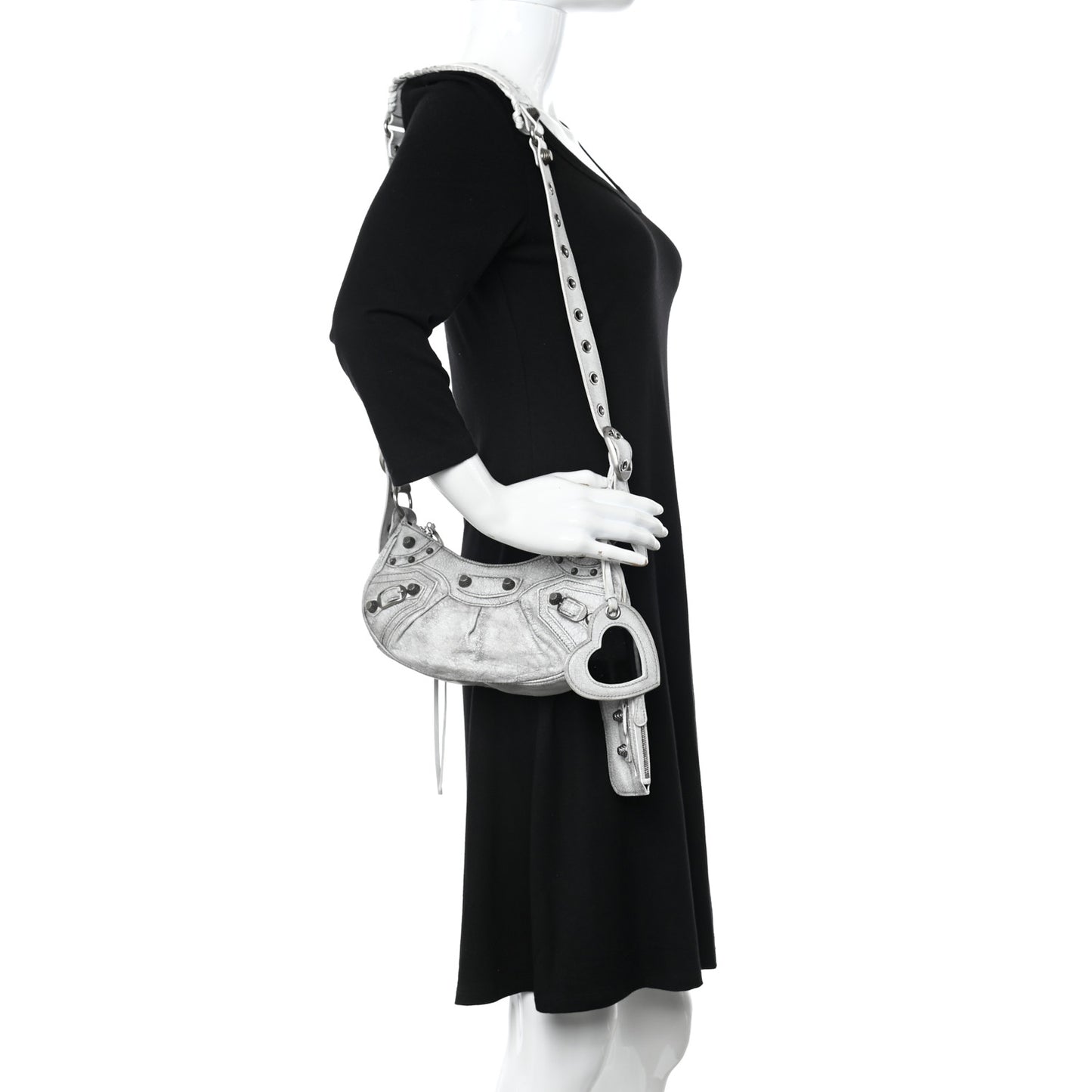 Agneau Arena Dirty Effect Le Cagole Shoulder Bag XS Optic White