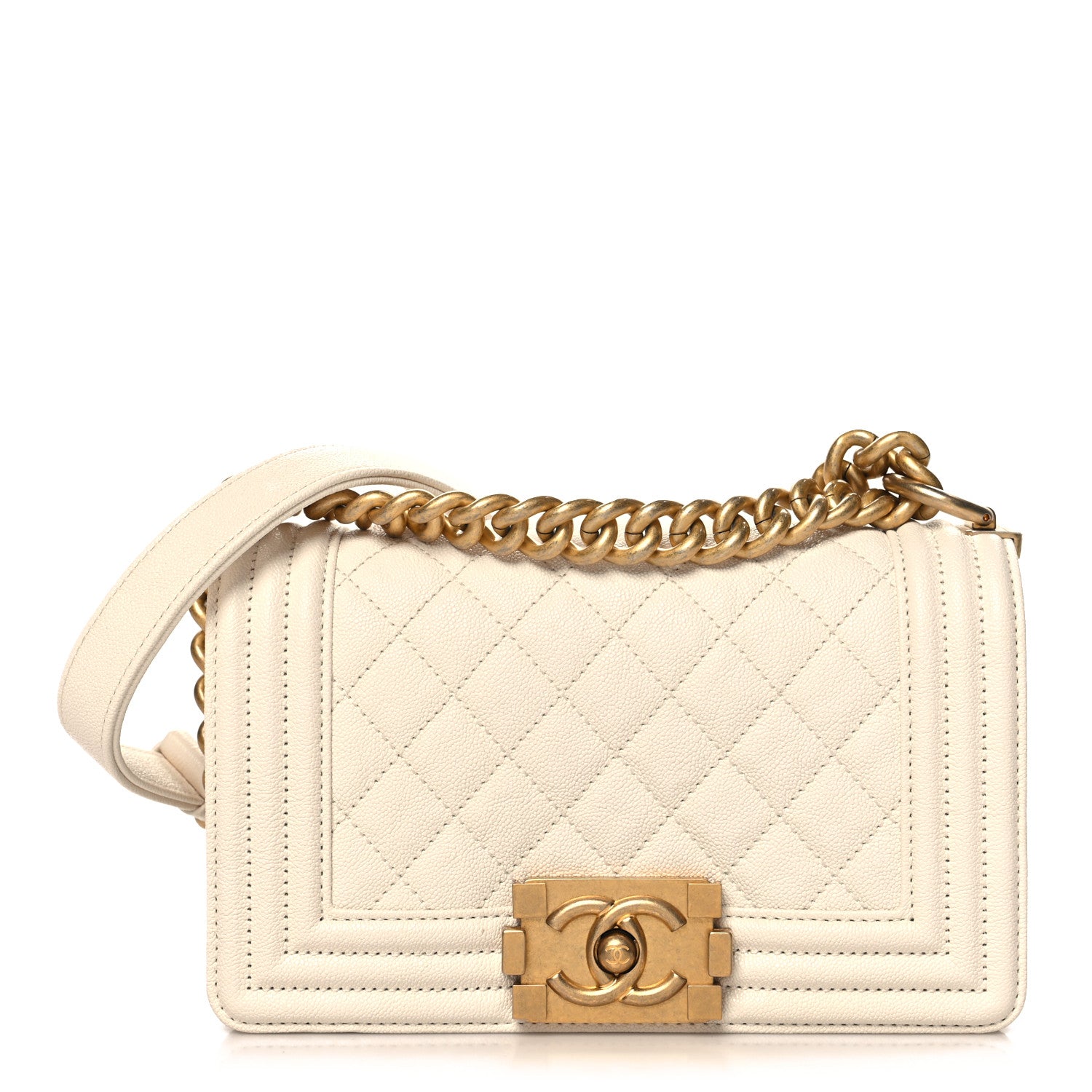Chanel Caviar Quilted Small Boy Flap White 1672242 – FASHIONPHILE
